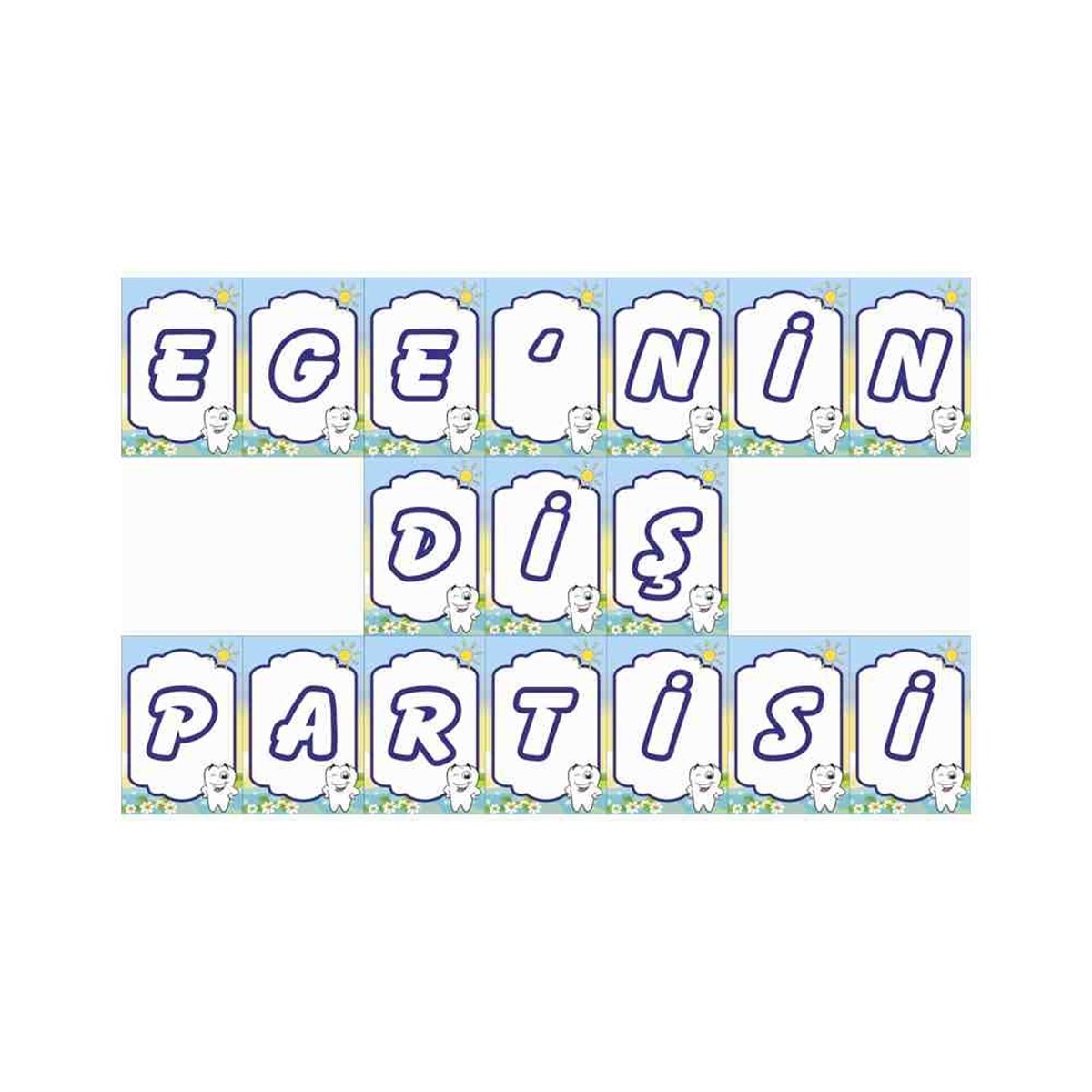 Diş Partisi Yeşil Dünya Parti Seti Harf Banner 