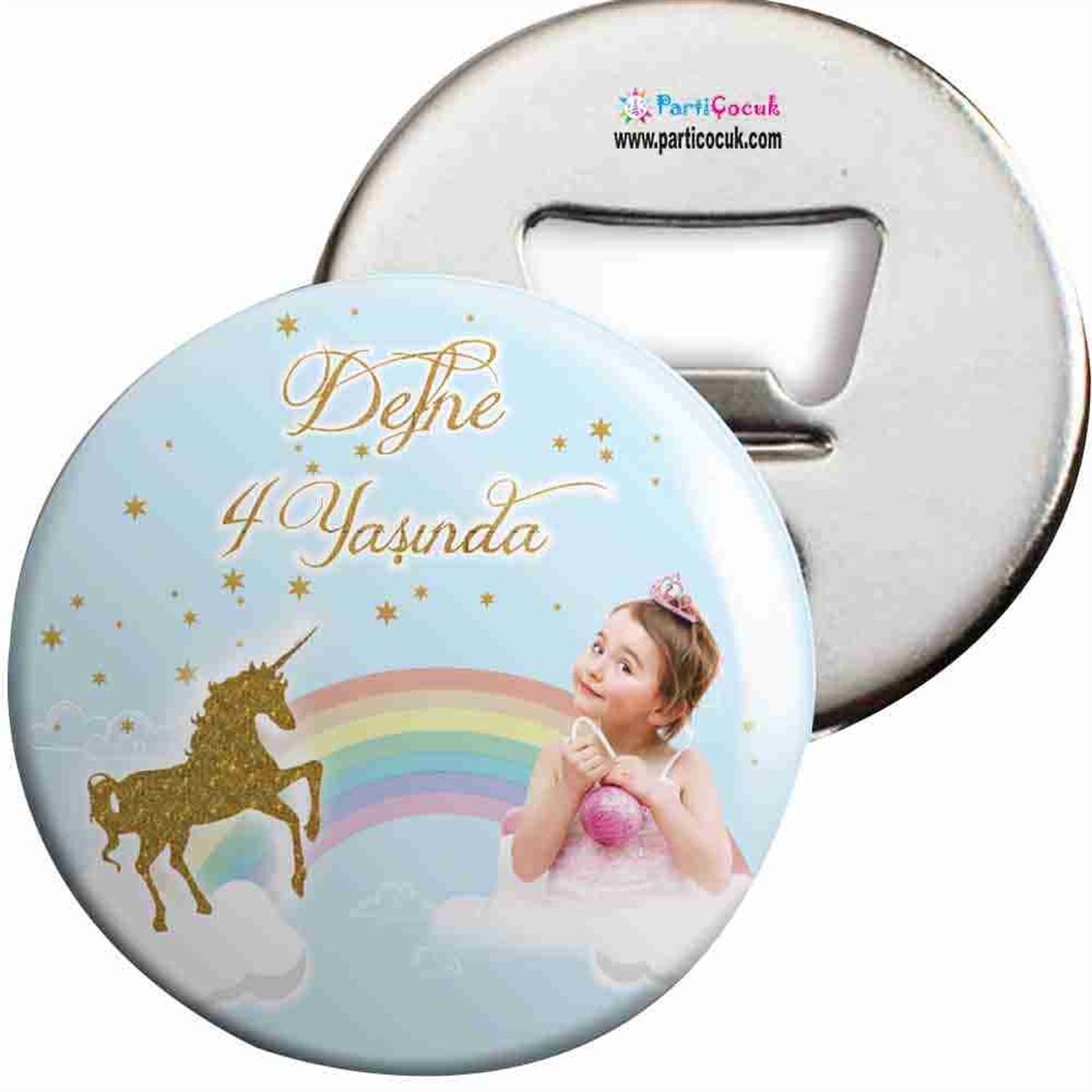 Doğum Günü Açacaklı Magnet Gold Unicorn Konsept 