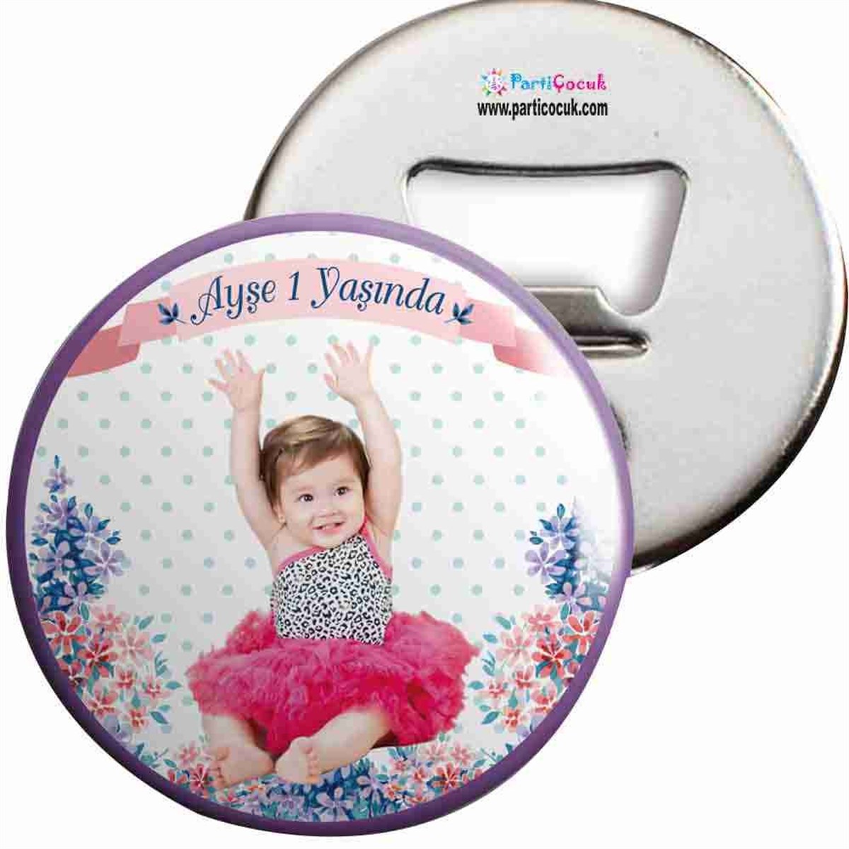 Doğum Günü Açacaklı Magnet Mor Çiçek Konsepti 