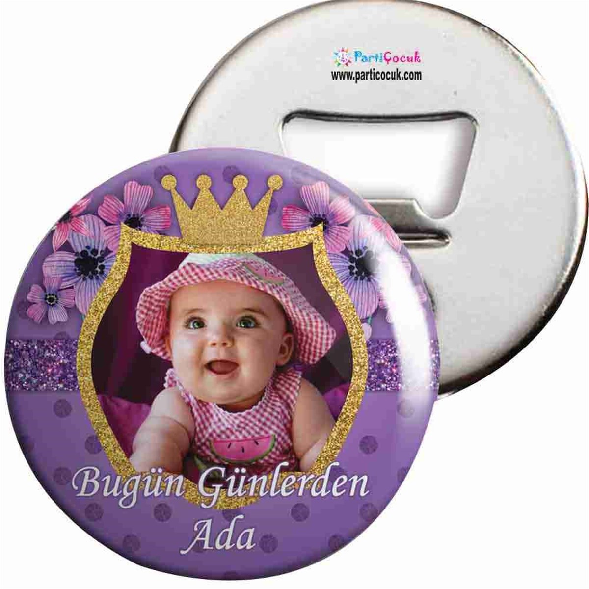 Doğum Günü Açacaklı Magnet Mor Çiçekli Konsept 