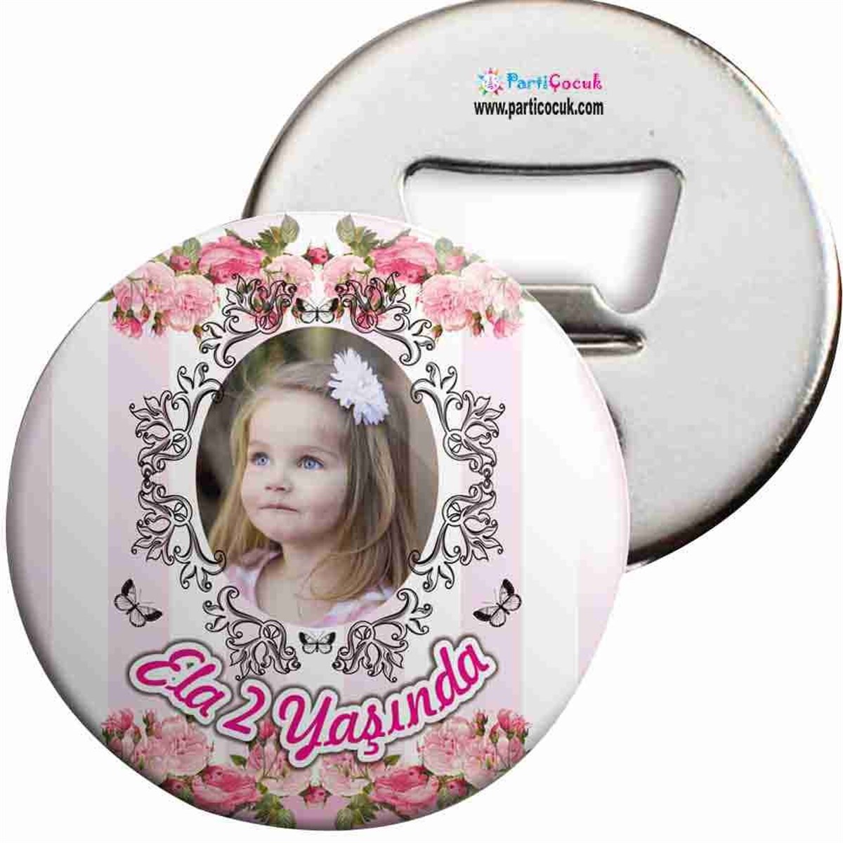 Doğum Günü Açacaklı Magnet Pembe Vintage Konsepti 