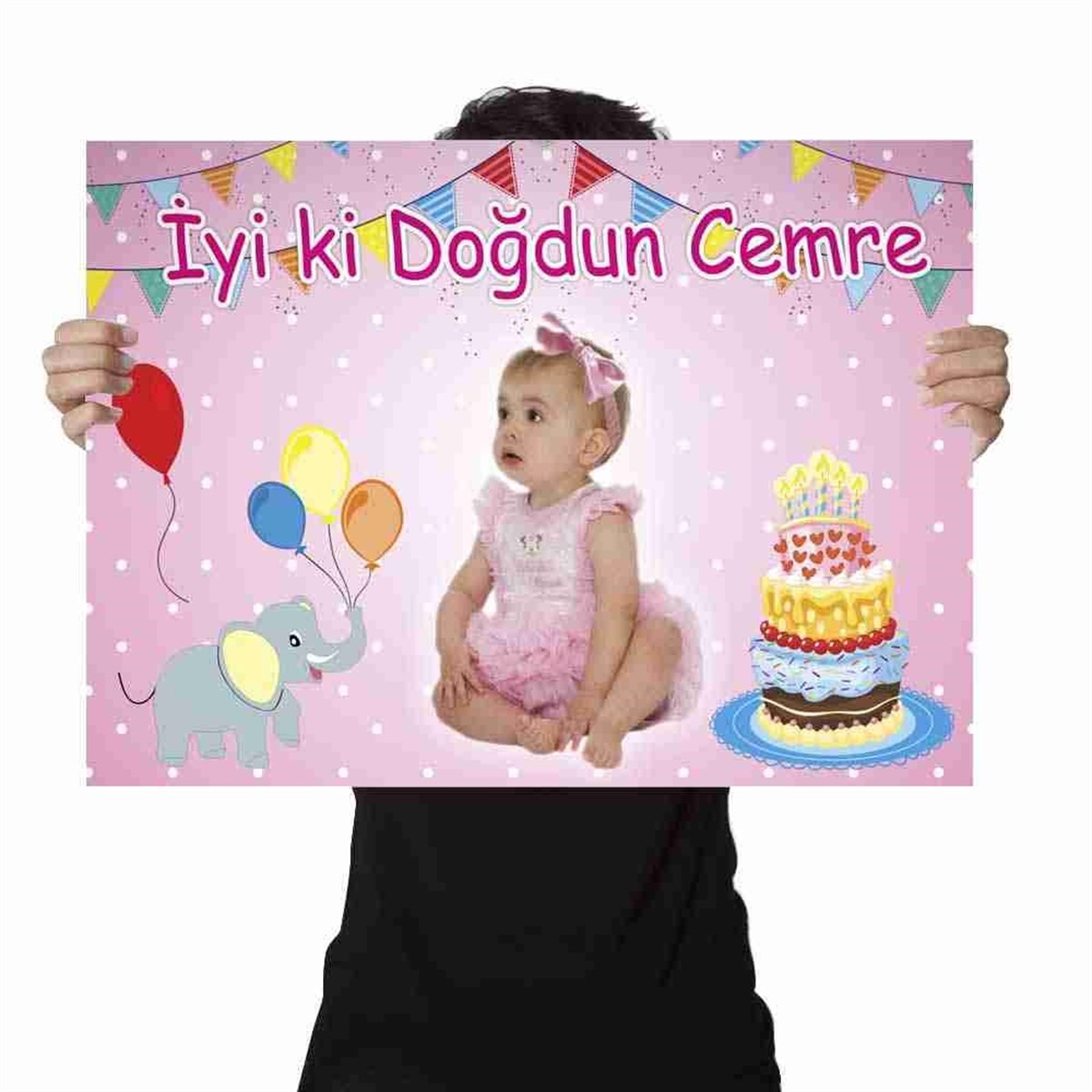 Doğum Günü Afişi Filli Balonlu Konsept 