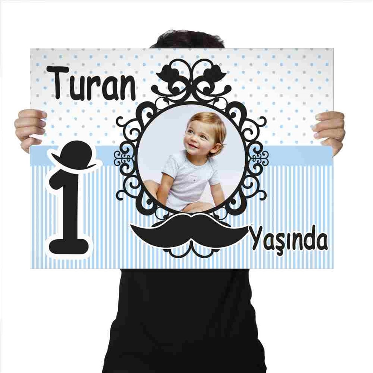 Doğum Günü Afişi Kişiye Özel Bıyık Konsept 