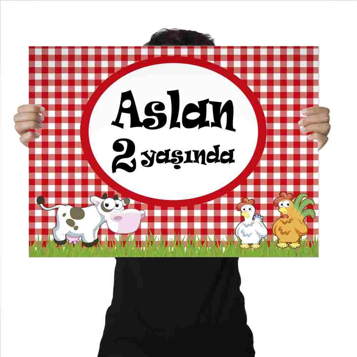 Doğum Günü Afişi Kişiye Özel Çiftlik Konsepti  