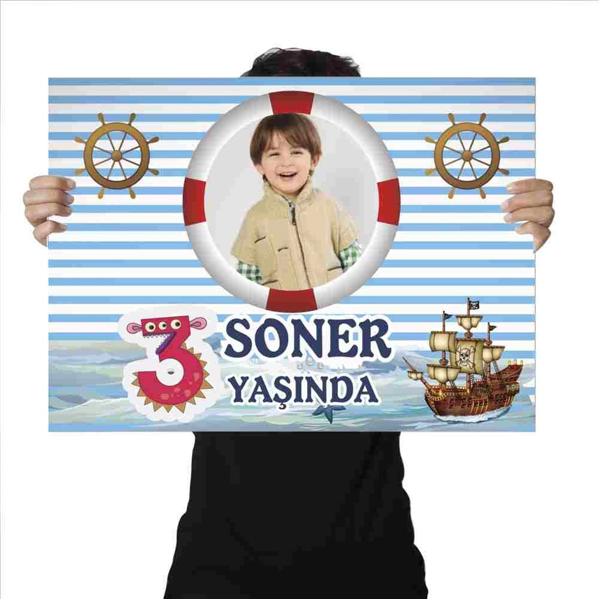 Doğum Günü Afişi Kişiye Özel Denizci Konsept 