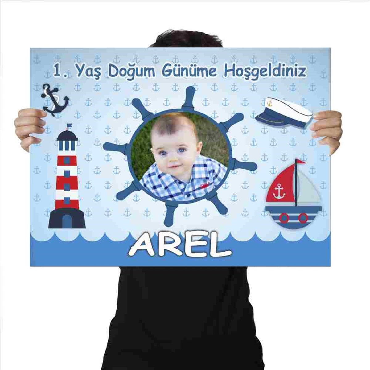 Doğum Günü Afişi Kişiye Özel Resimli ve İsimli Dümen Konsept 