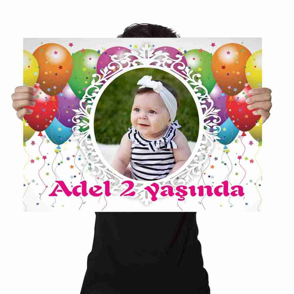 Doğum Günü Afişi Renkli Balonlu Konsept 