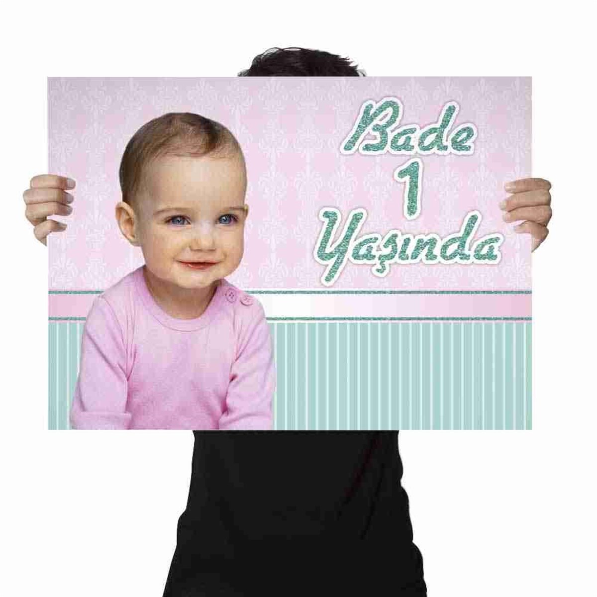 Doğum Günü Afişi Sade Pembe Mint Yeşili Konsept 