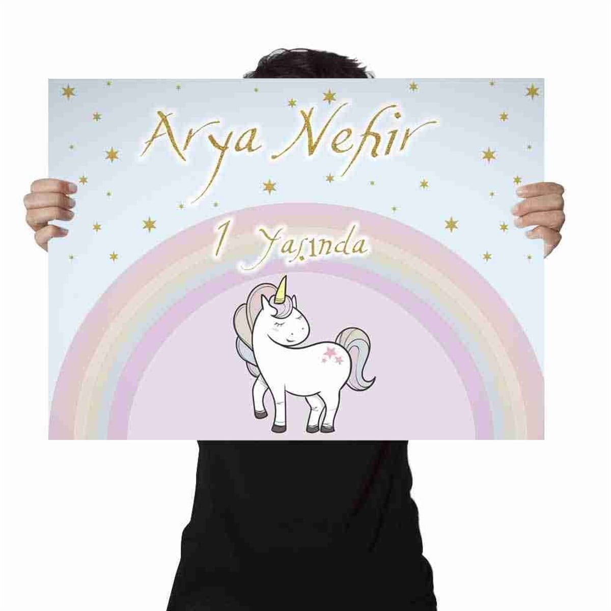 Doğum Günü Afişi Unicorn Konsept 