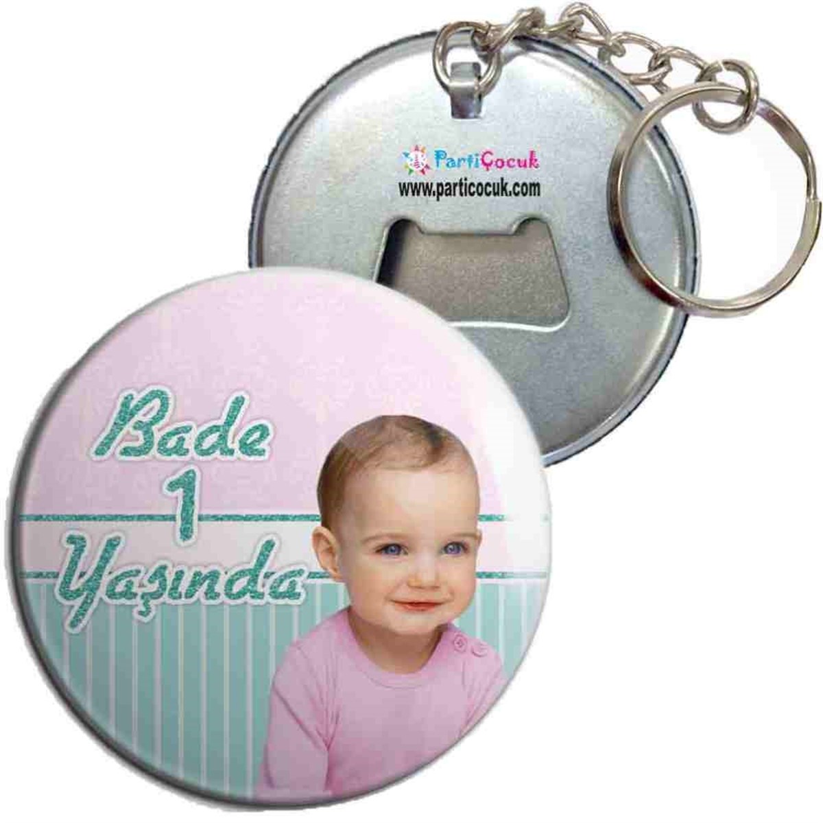 Doğum Günü Anahtarlıklı Açacak  Sade Pembe Mint Yeşili Konsept 