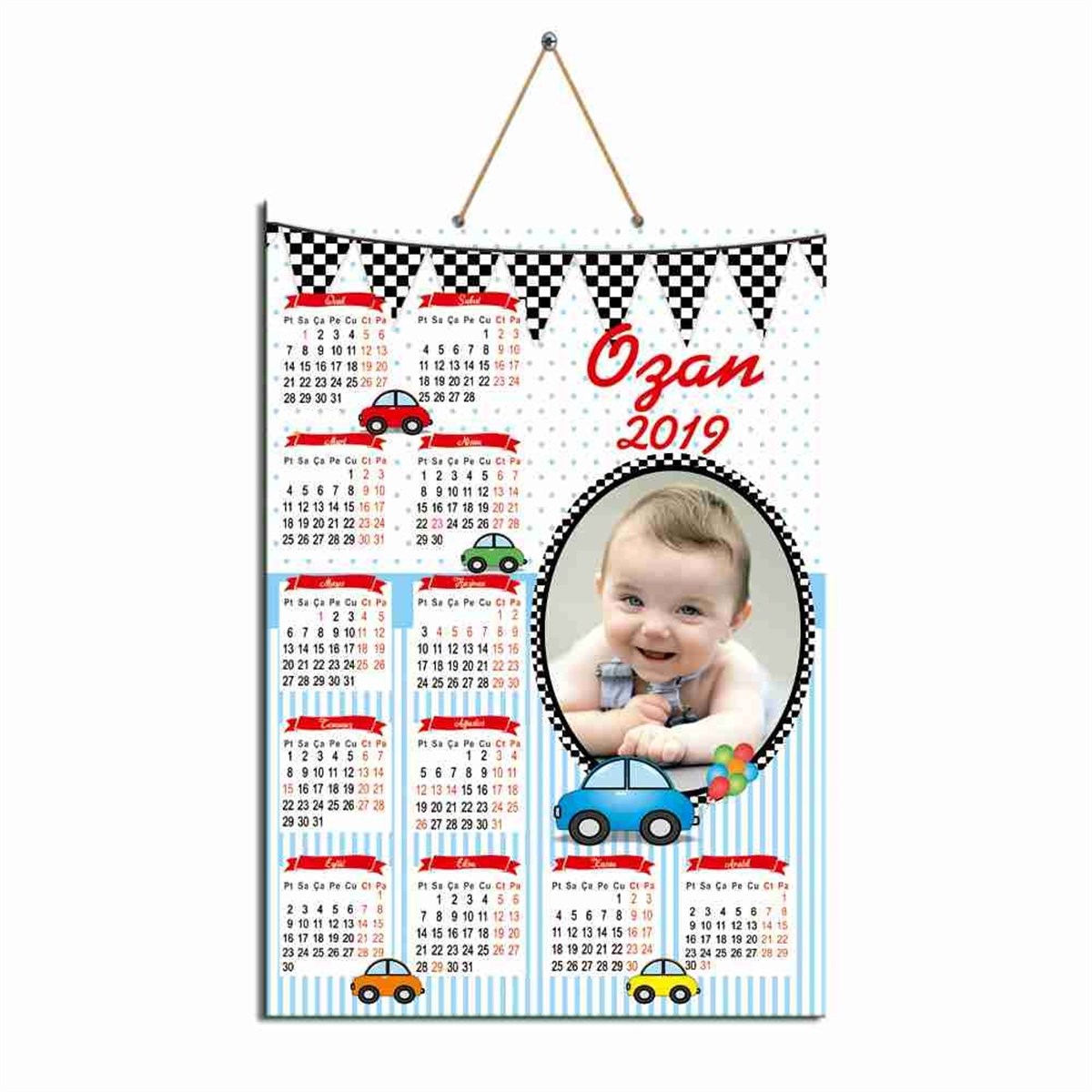 Doğum Günü Arabalar Karton Takvim  