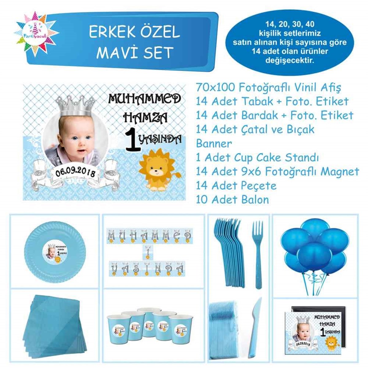 Doğum Günü Gümüş Aslanlı Konsept Özel Set 