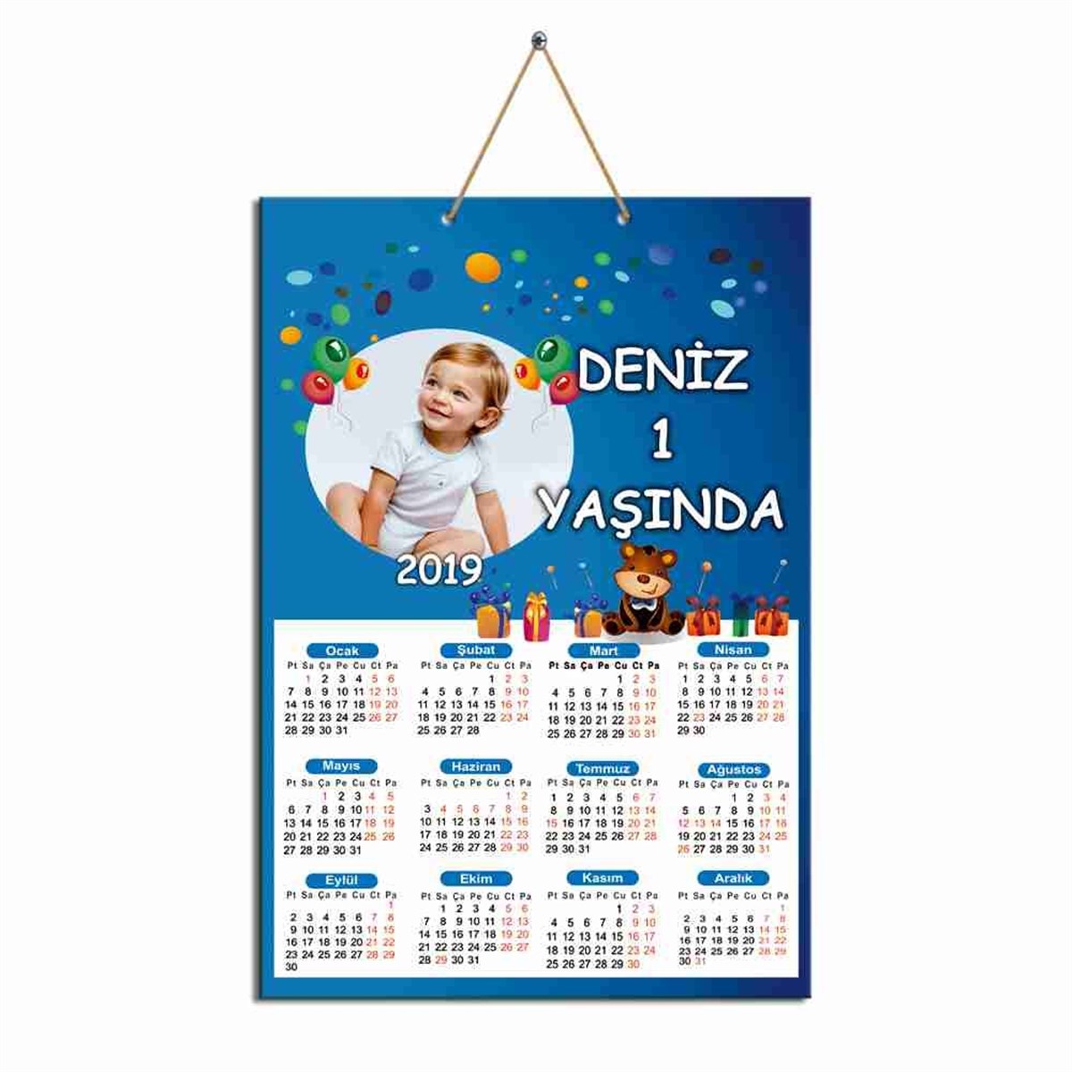 Doğum Günü Hediye Balonlu Karton Takvim  
