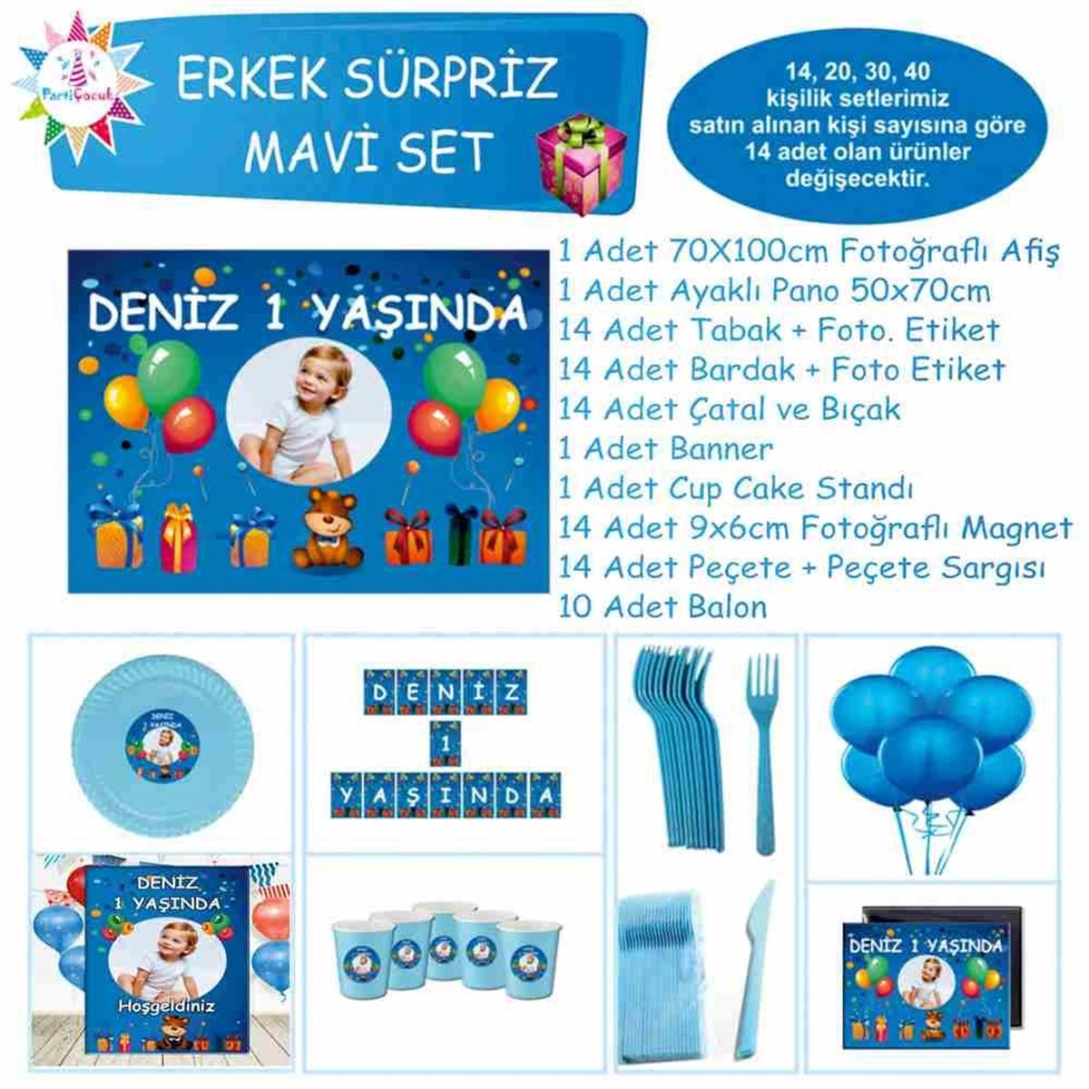 Doğum Günü Hediye Balonlu Konsept Süpriz Set 