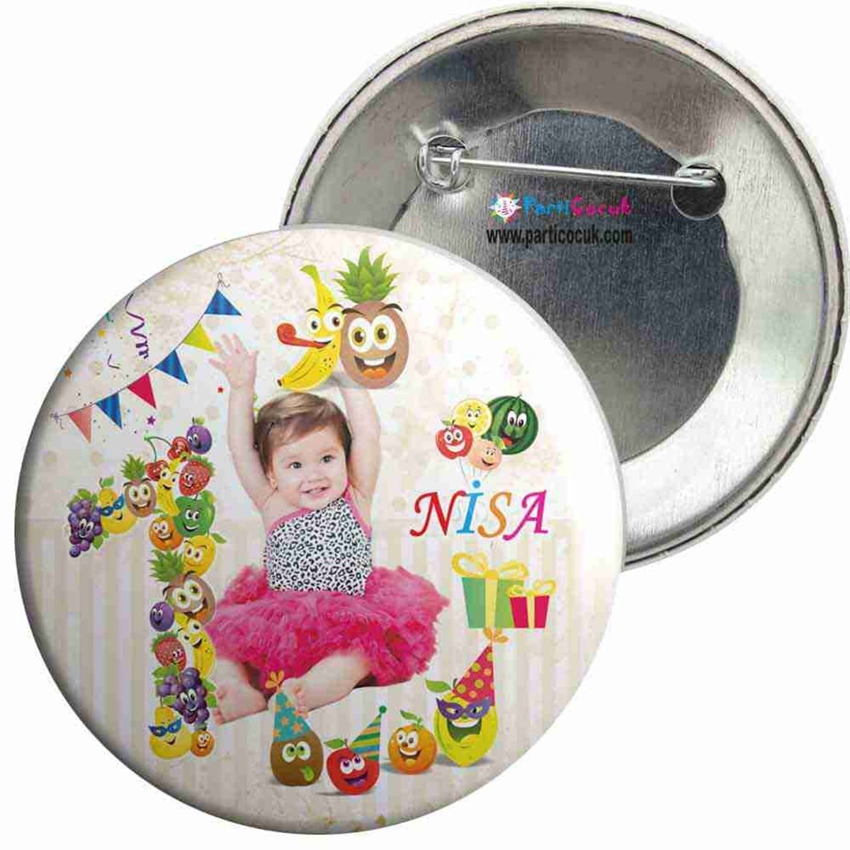 Doğum Günü İğneli Rozet Meyve Konsepti 