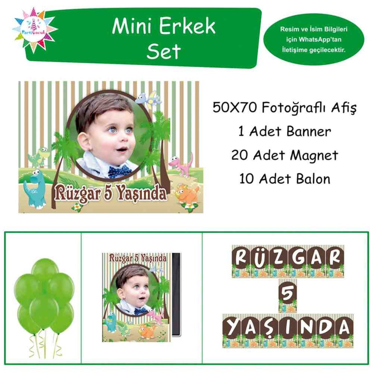Doğum Günü  Kişiye Özel Dinazor Konsept Doğum Günü Paketi 
