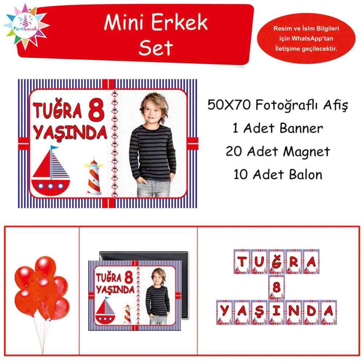 Doğum Günü  Kişiye Özel Kırmızı Deniz Konsept Doğum Günü Paketi 