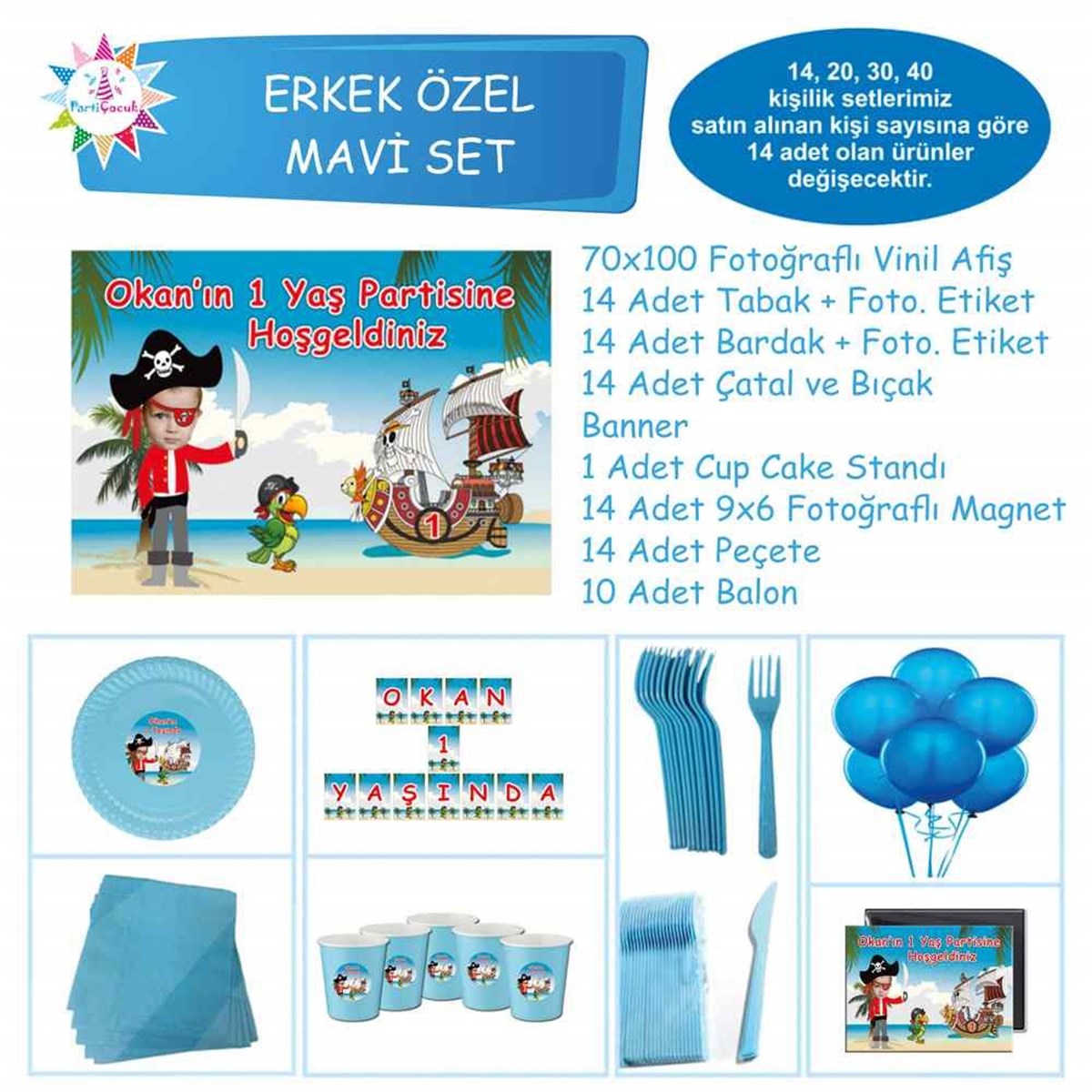 Doğum Günü Korsan Gemili Konsept Özel Set 