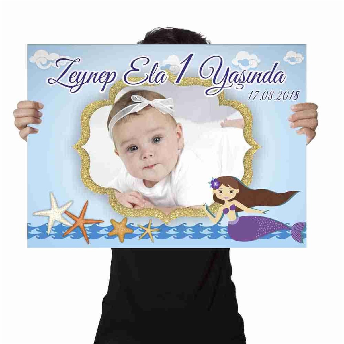 Doğum Günü Mavi Deniz Kızı Konsept 