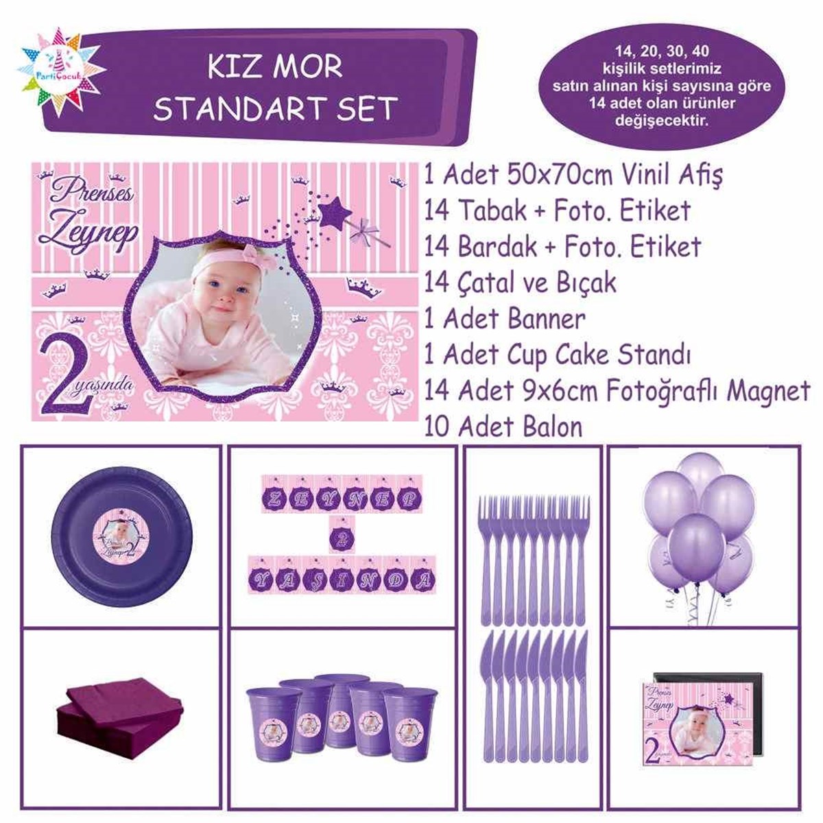 Doğum Günü Mor Pembe Prenses 