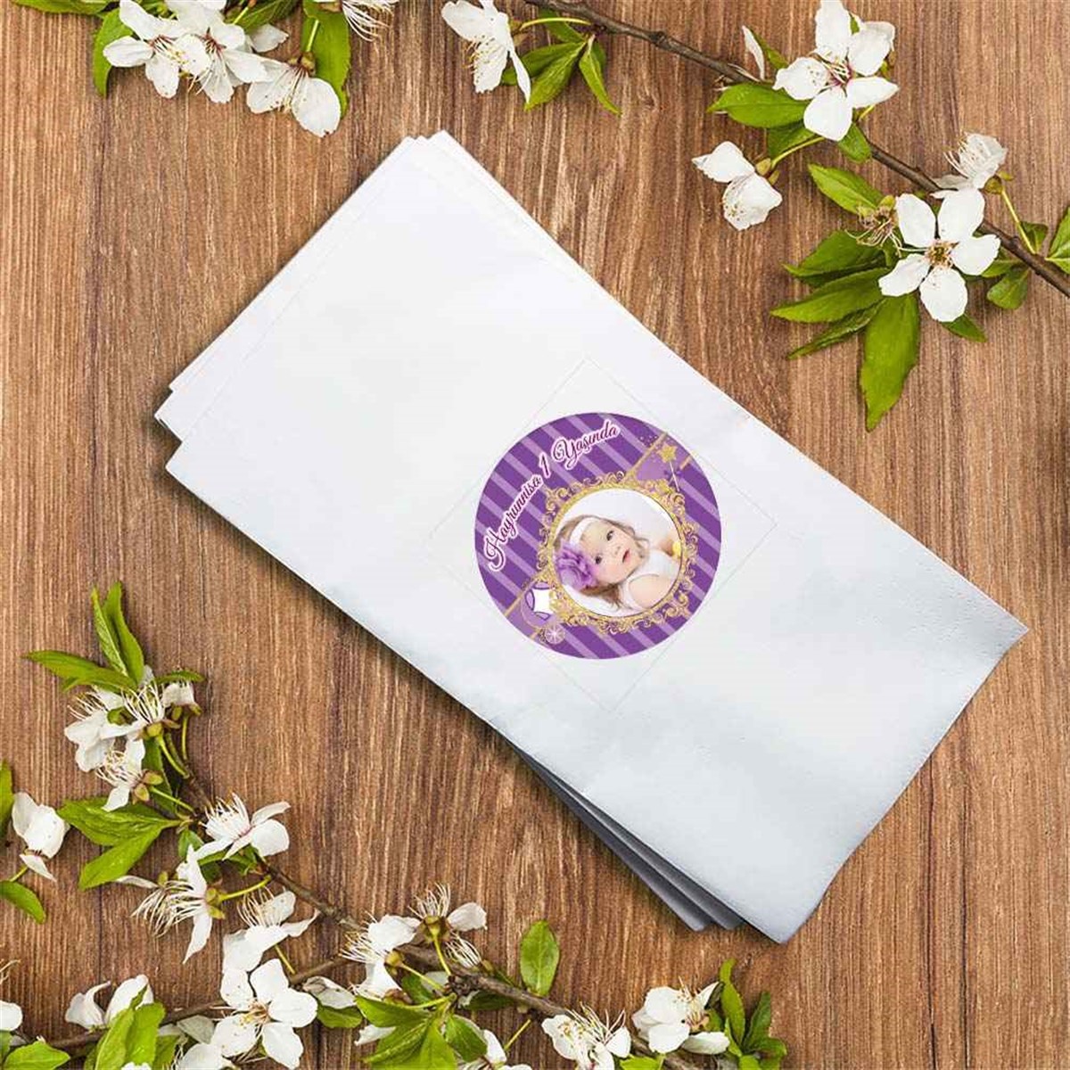 Doğum Günü Peçete Mor Balkabağı Konsept 