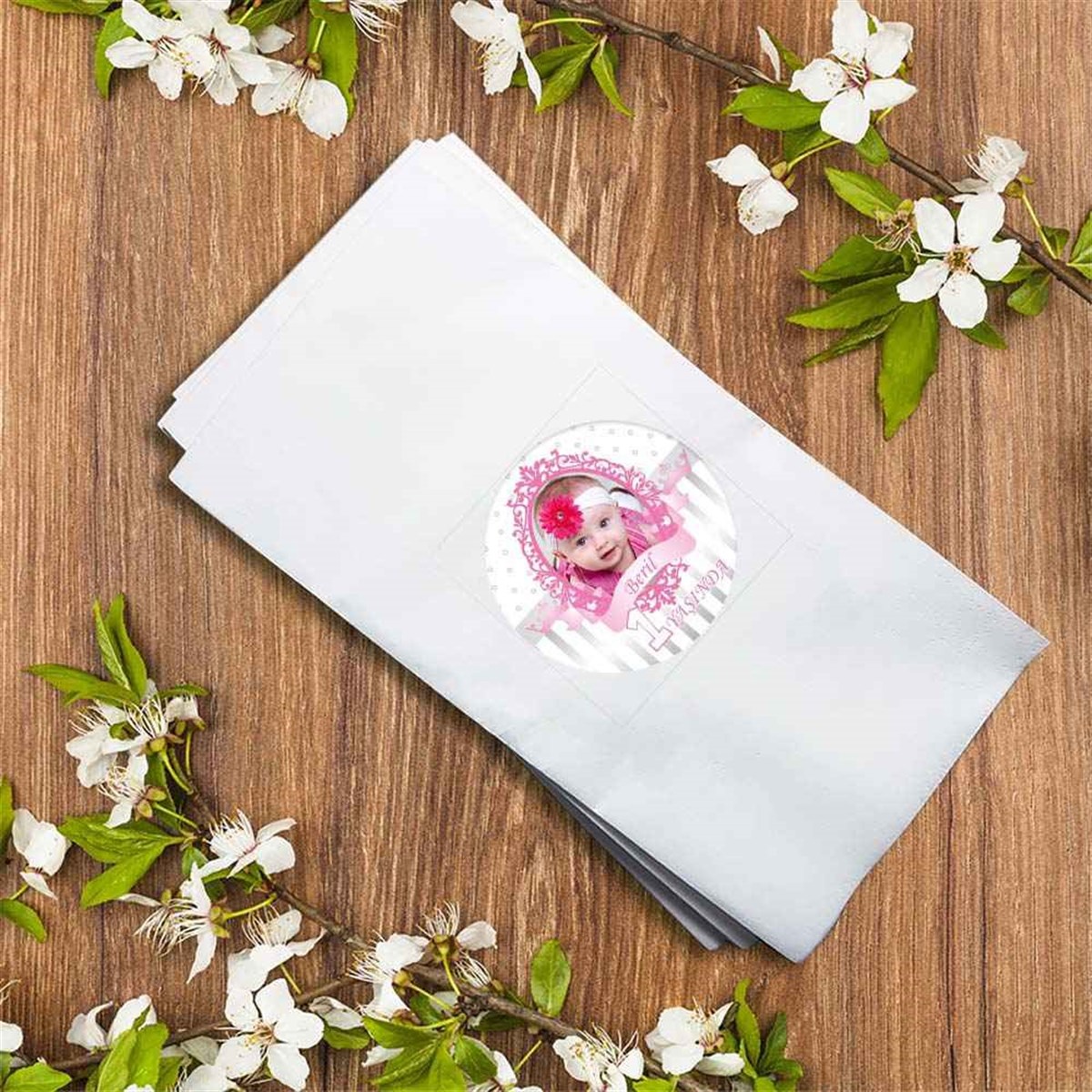 Doğum Günü Peçete Soft Pembe Taç Konsepti 