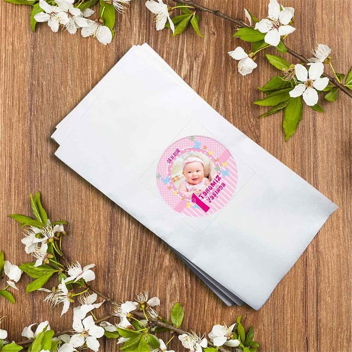 Doğum Günü Pembe Puantiyeli Peçete 