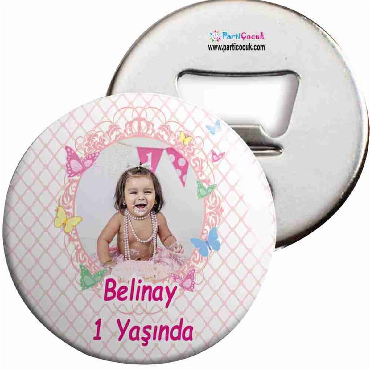 Doğum Günü Puantiyeli Renkli Kelebek Açacaklı Magnet 