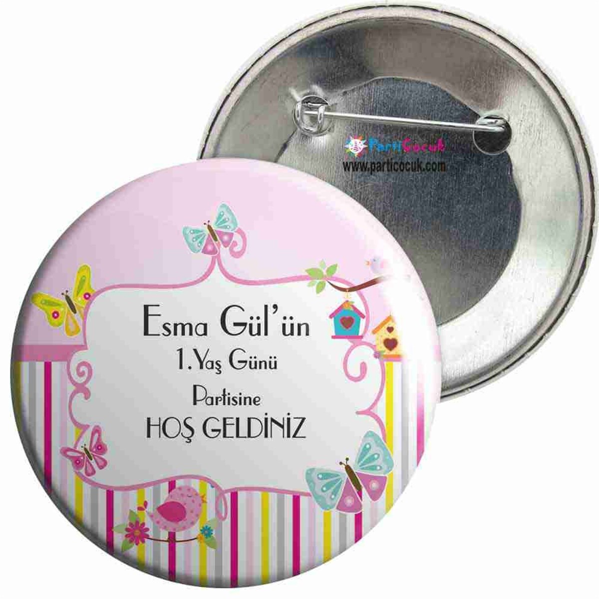 Doğum Günü Puantiyeli Şerit İğneli Rozet  