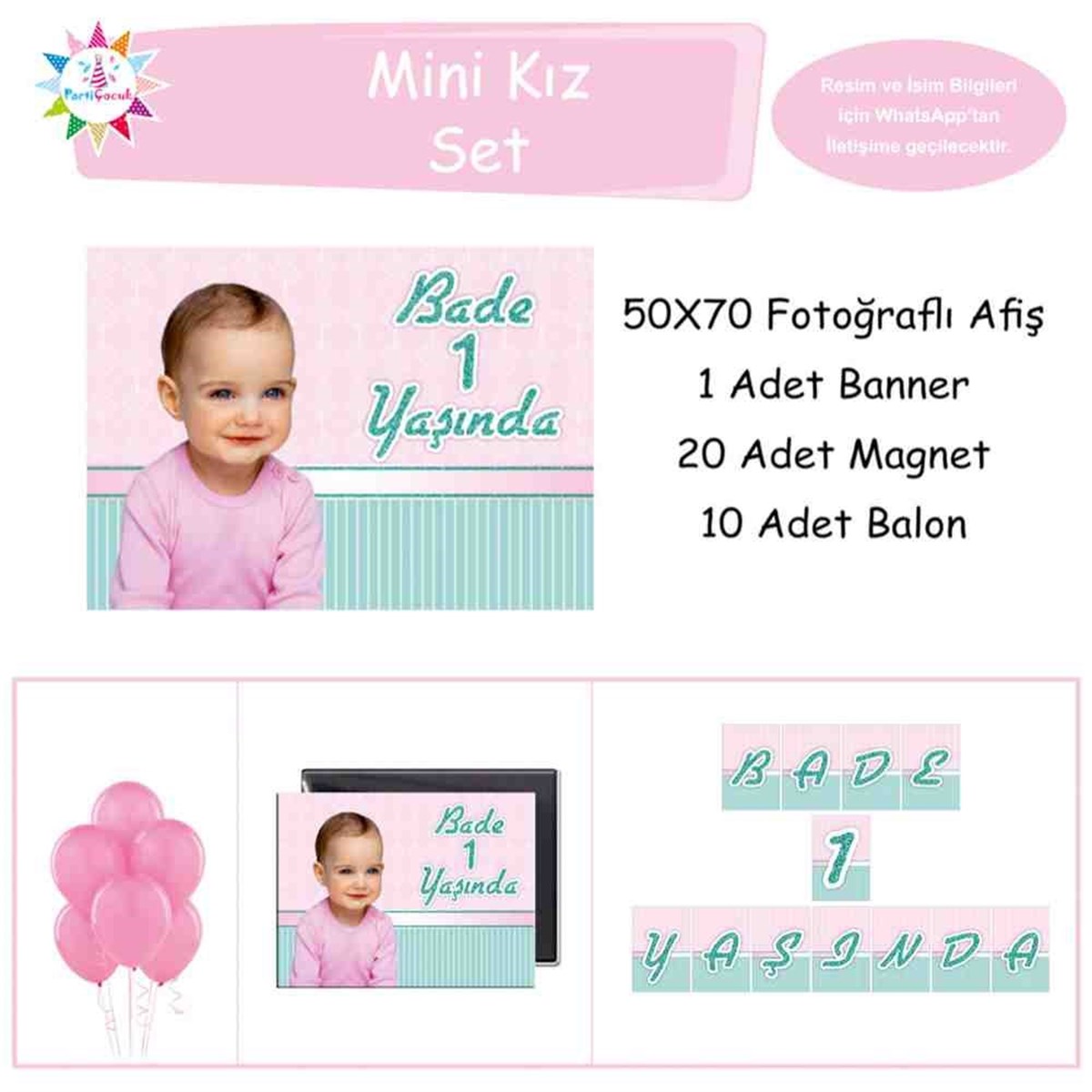 Doğum Günü  Sade Pembe Mint Yeşili Konsept 
