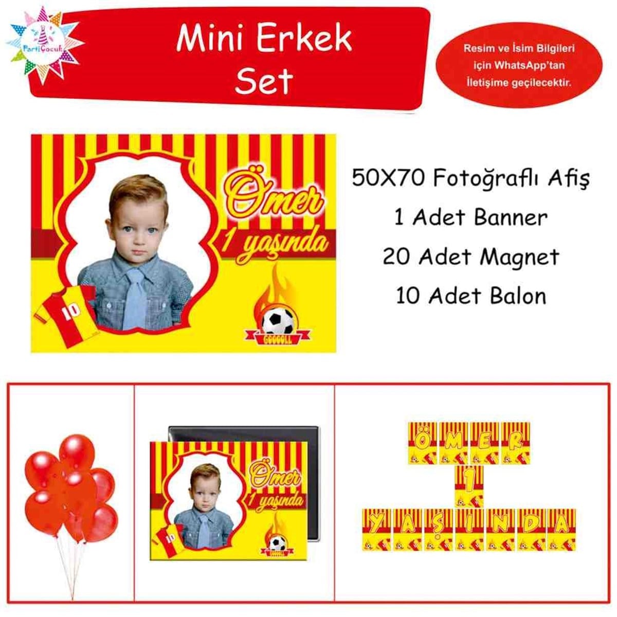 Doğum Günü  Sarı Kırmızı 2 Konsept Doğum Günü Paketi 