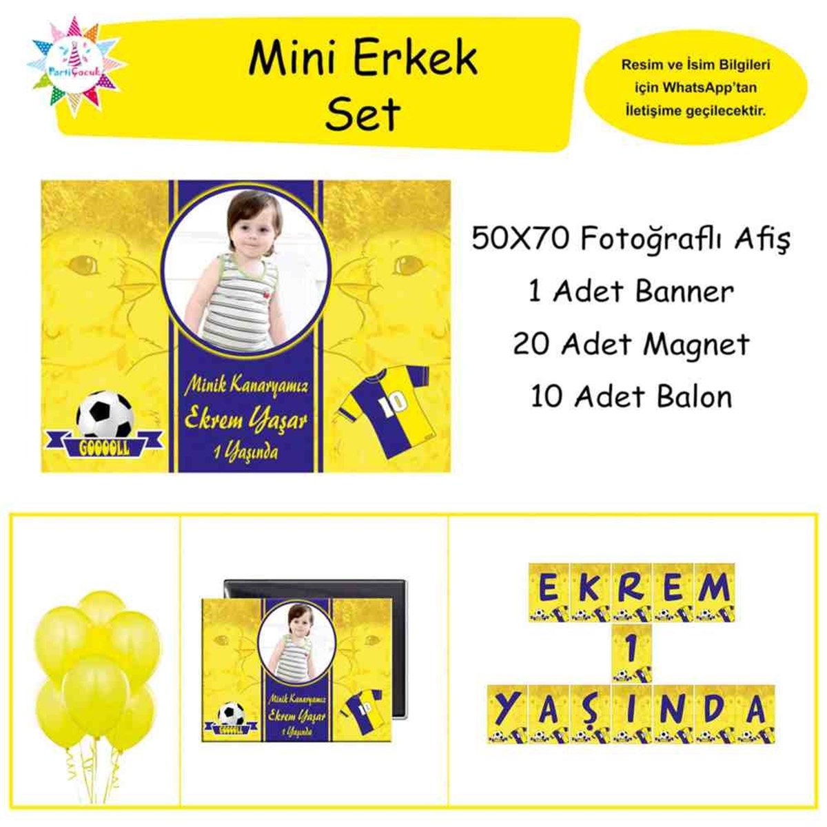 Doğum Günü  Sarı Lacivert Konsept Doğum Günü Paketi 