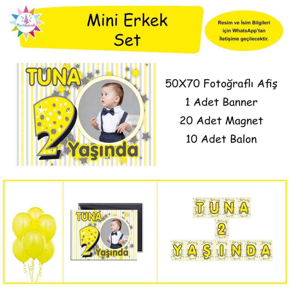 Doğum Günü  Sarı Yıldızlı Konsept Doğum Günü Paketi 