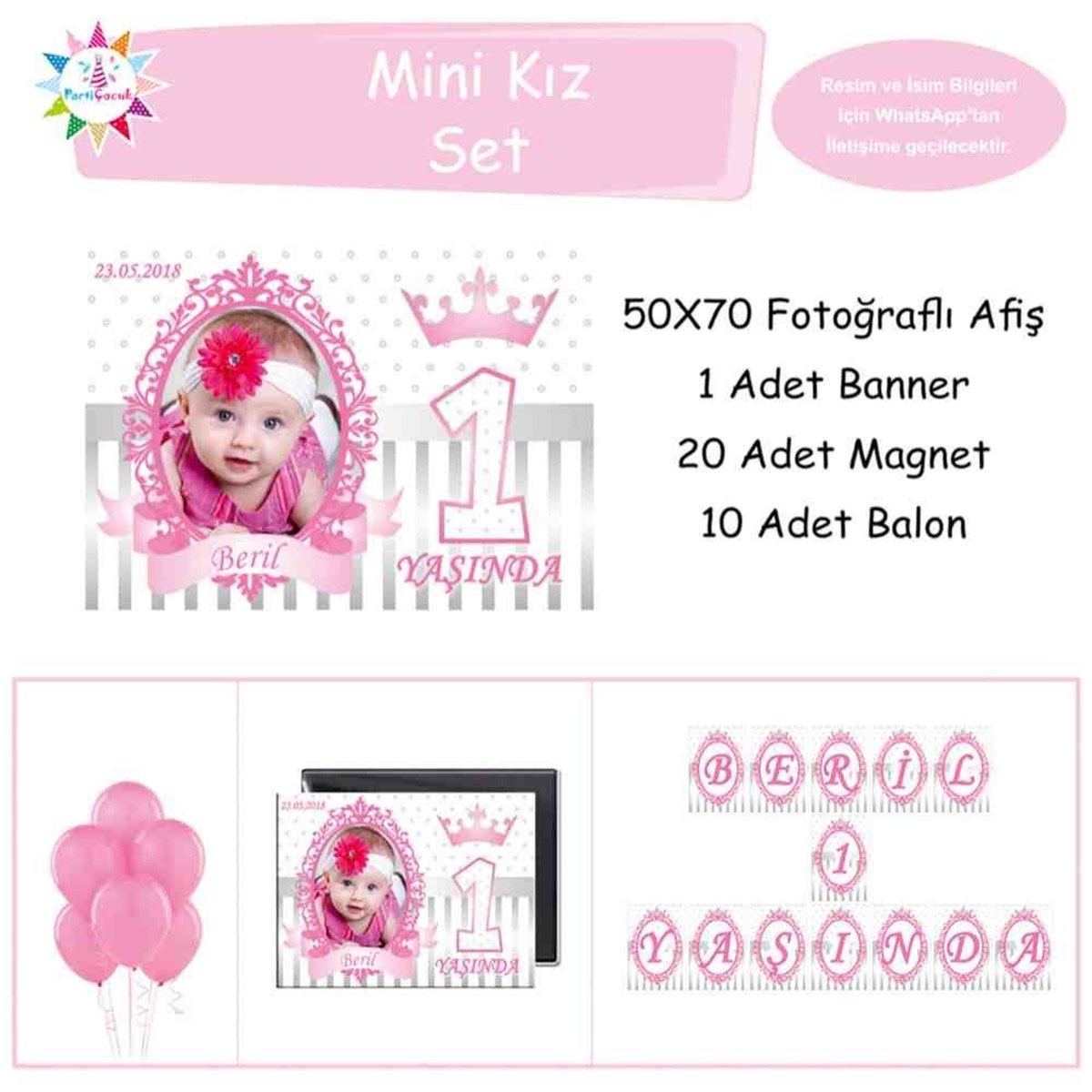 Doğum Günü  Soft Pembe Taç Konsepti 