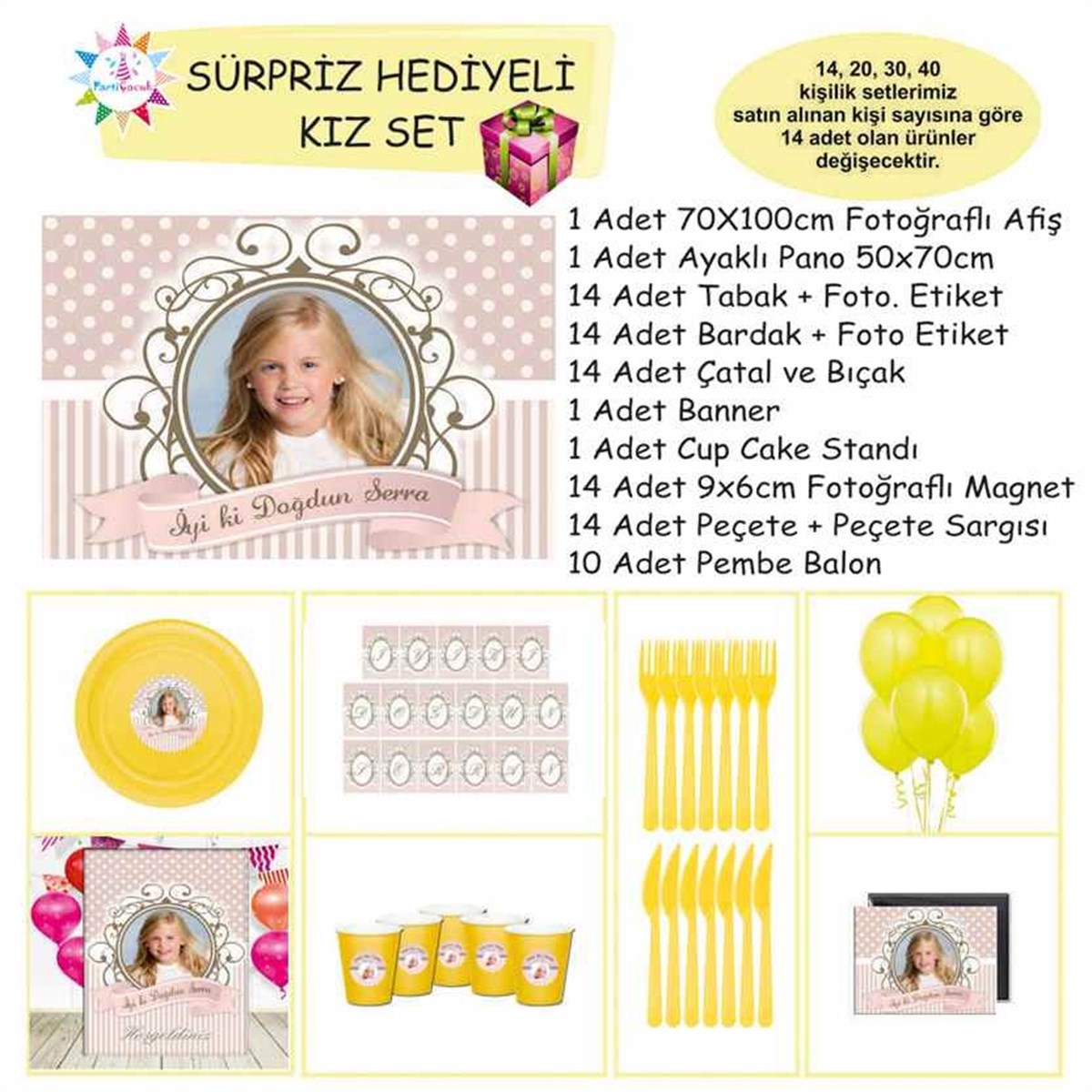 Doğum Günü Soft Vintage Konsept Sürpriz Set 