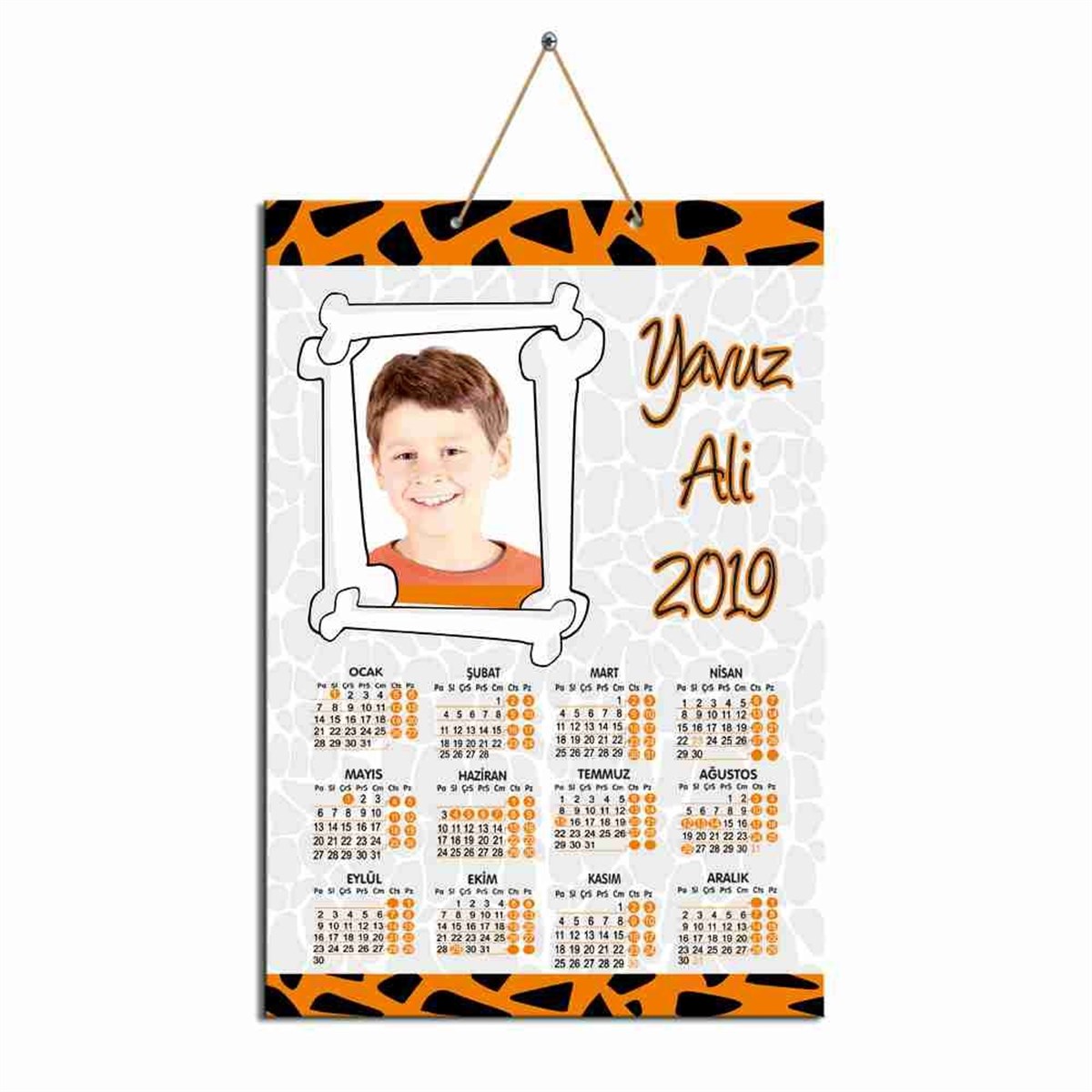 Doğum Günü Taş Devri Eski Çağ Karton Takvim  