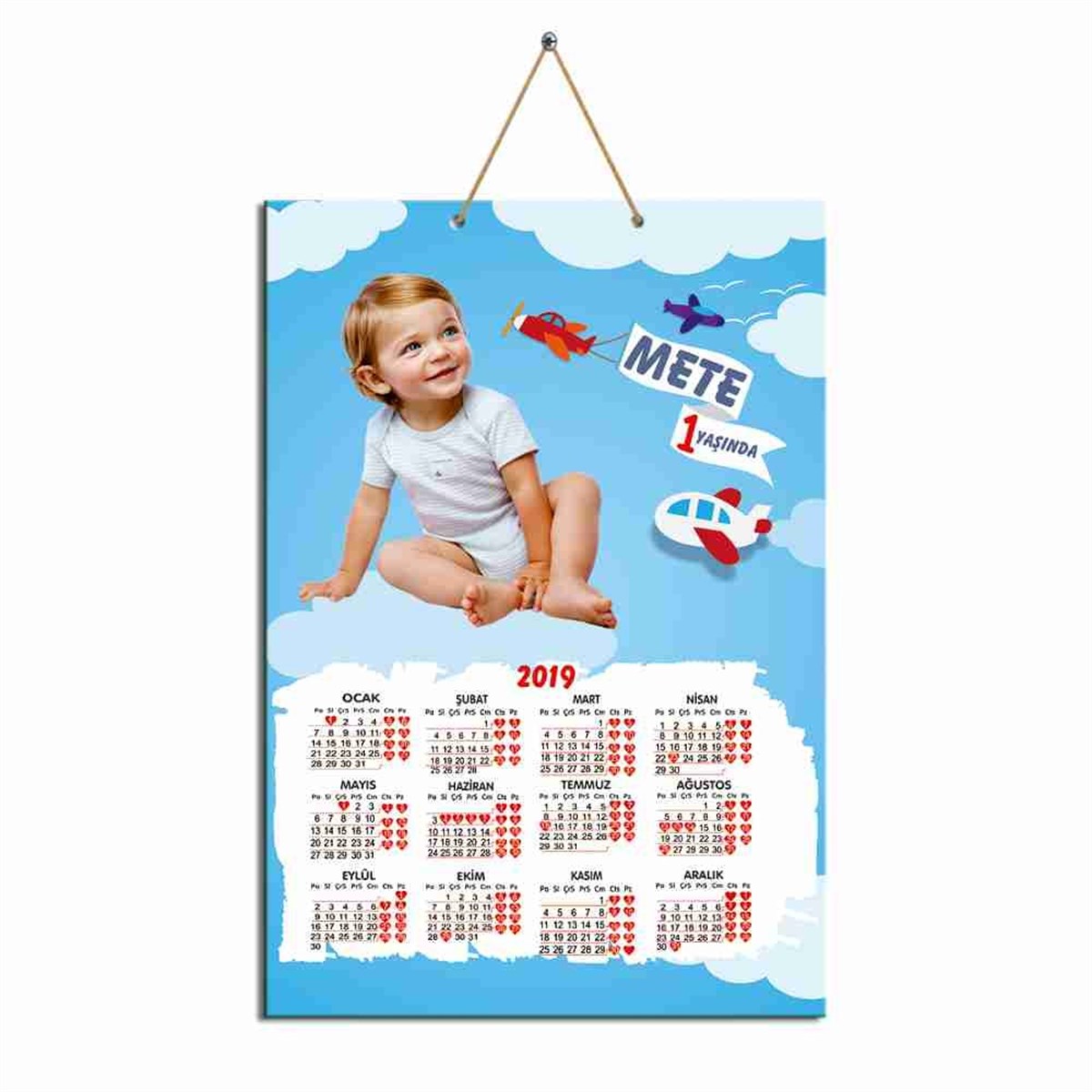 Doğum Günü Uçaklar Karton Takvim  