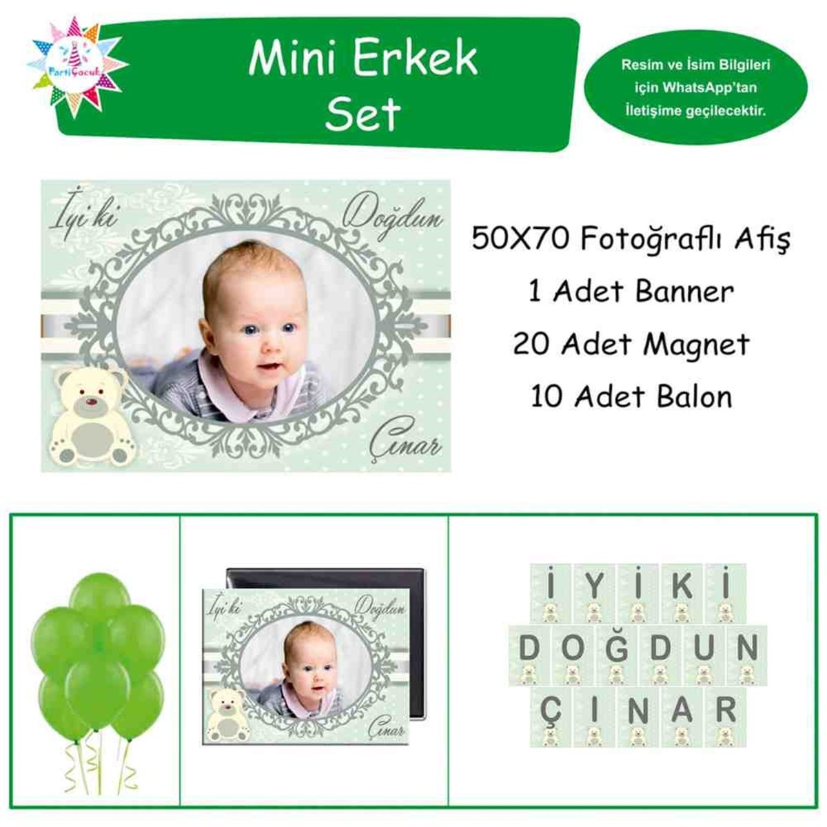 Doğum Günü   Yeşil Ayılı Konsept Doğum Günü Paketi 