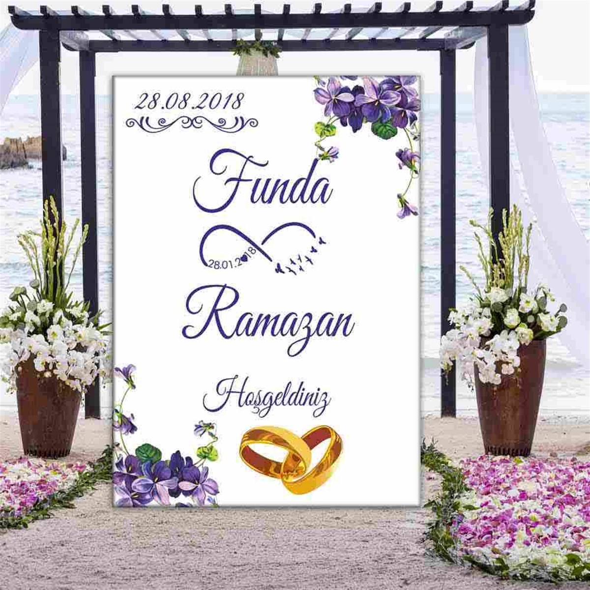 Düğün Kapı Süsü Pano 