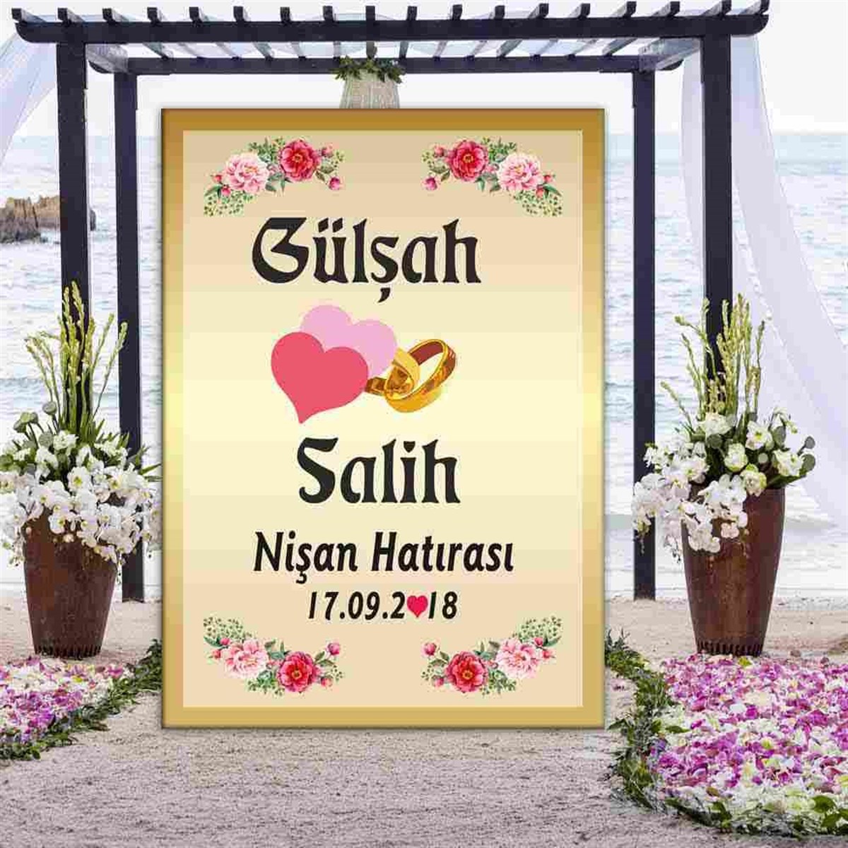 Düğün Yüzüklü Pano 