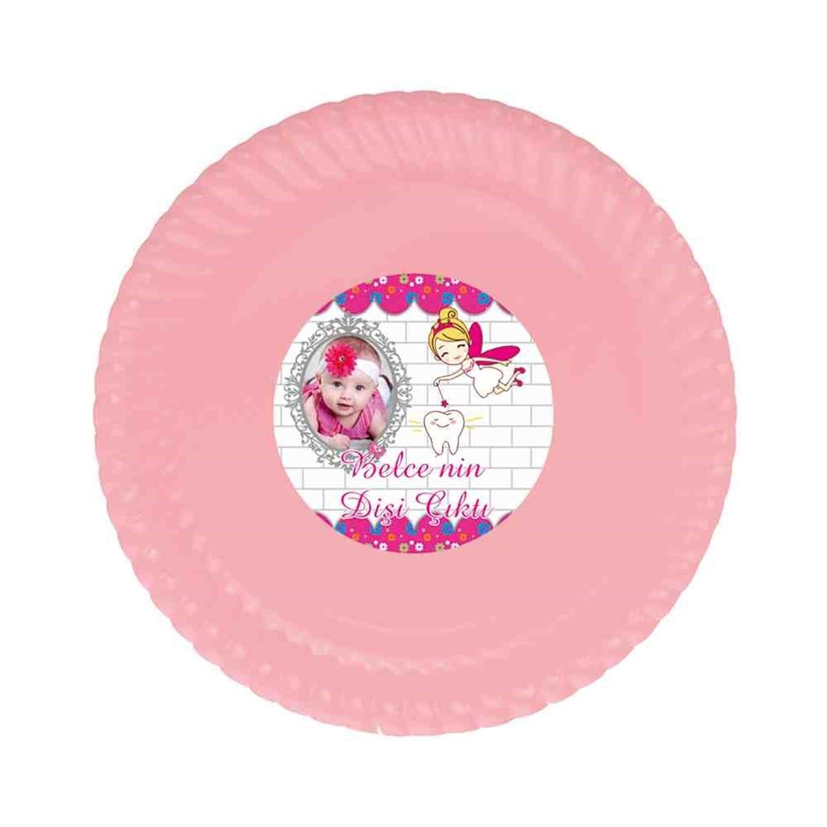 Duvar ve Diş Perisi Temalı Parti Malzemeleri Etiketli Tabak 