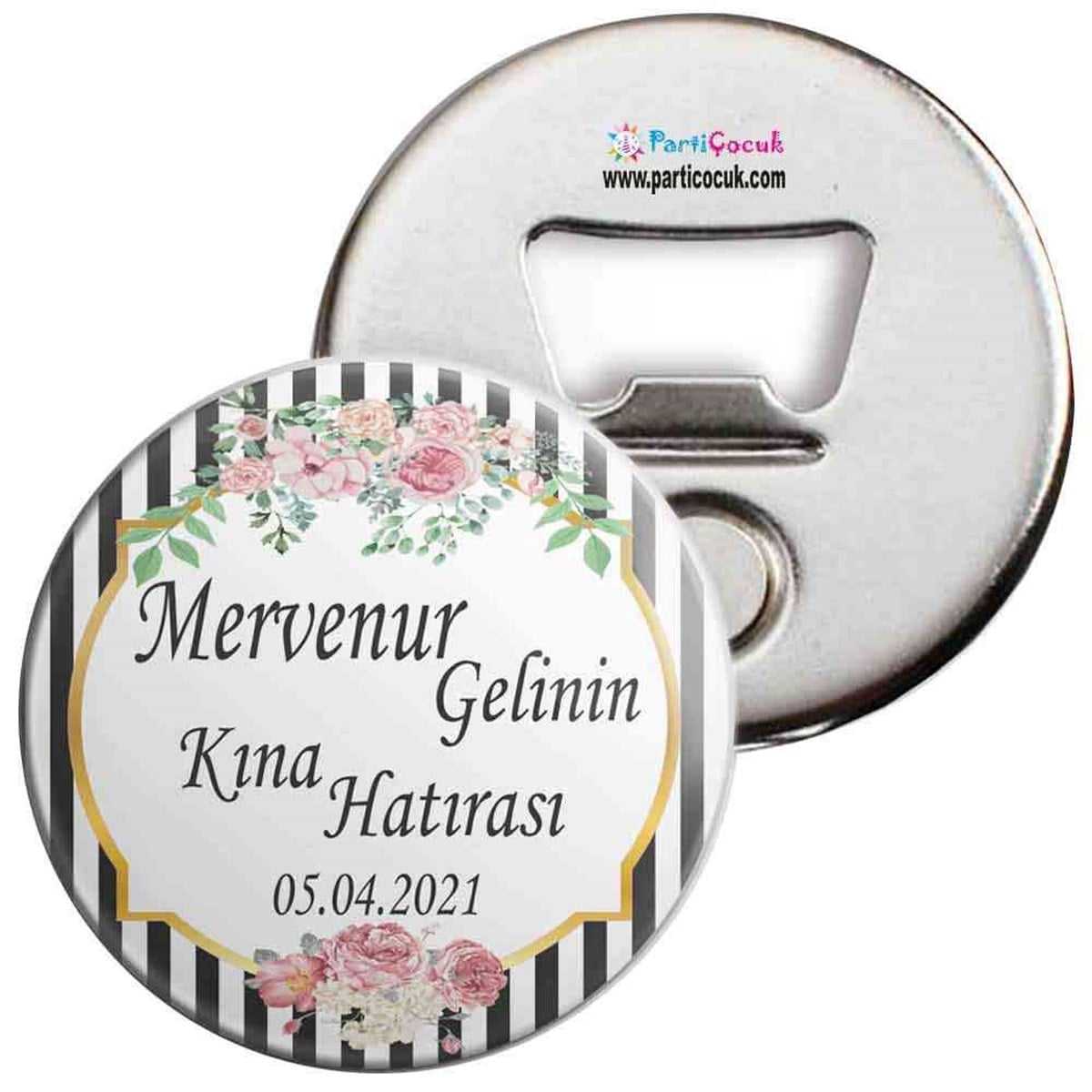 Eskitme Desenli Kına Gecesi Hediyelik Magnet Açacak  