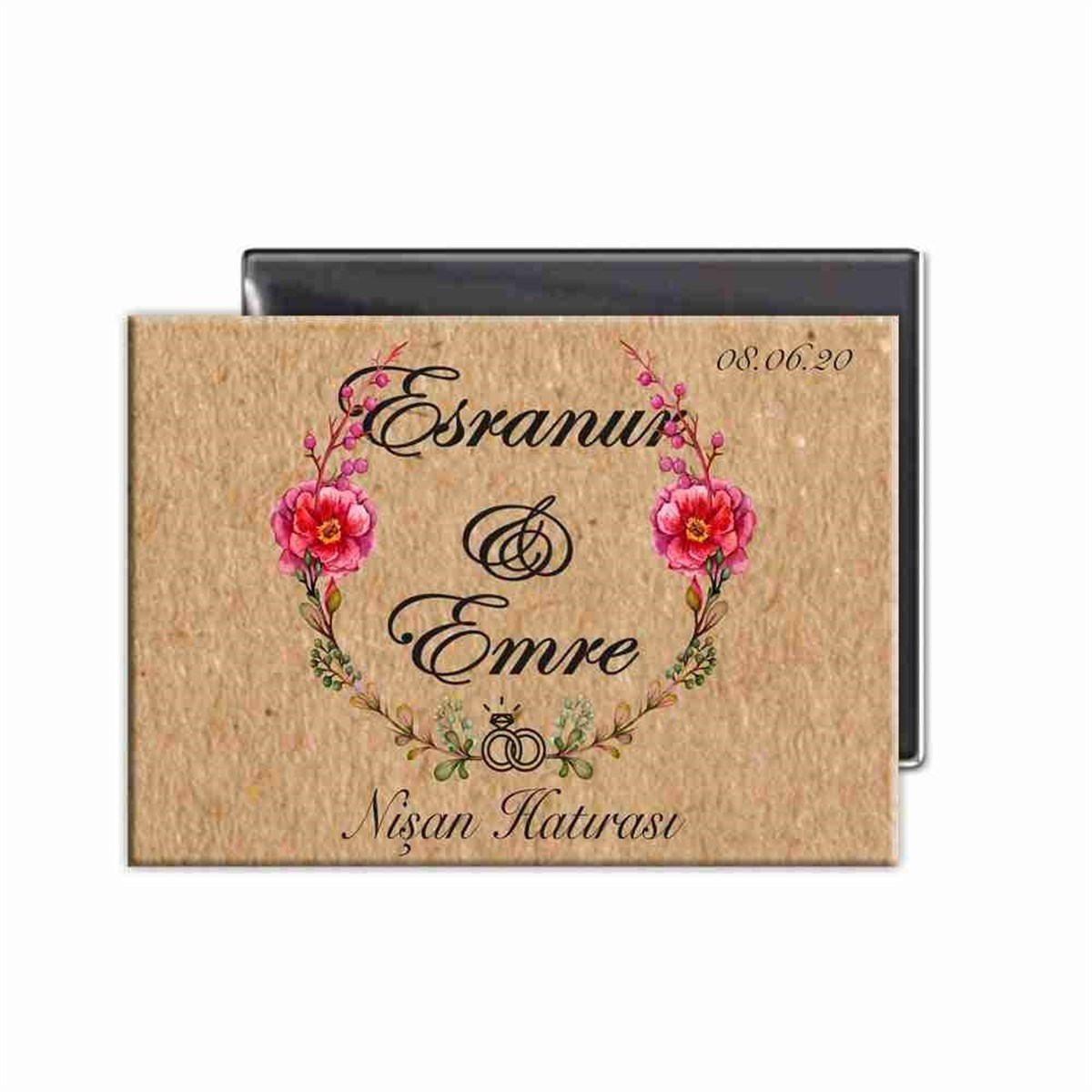 Eskitme Konsept Nişan Hatırası Magnet 