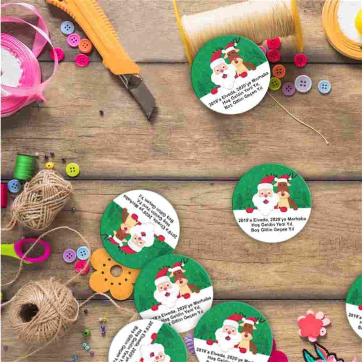 Espirili Karton Etiket 30 Adet 