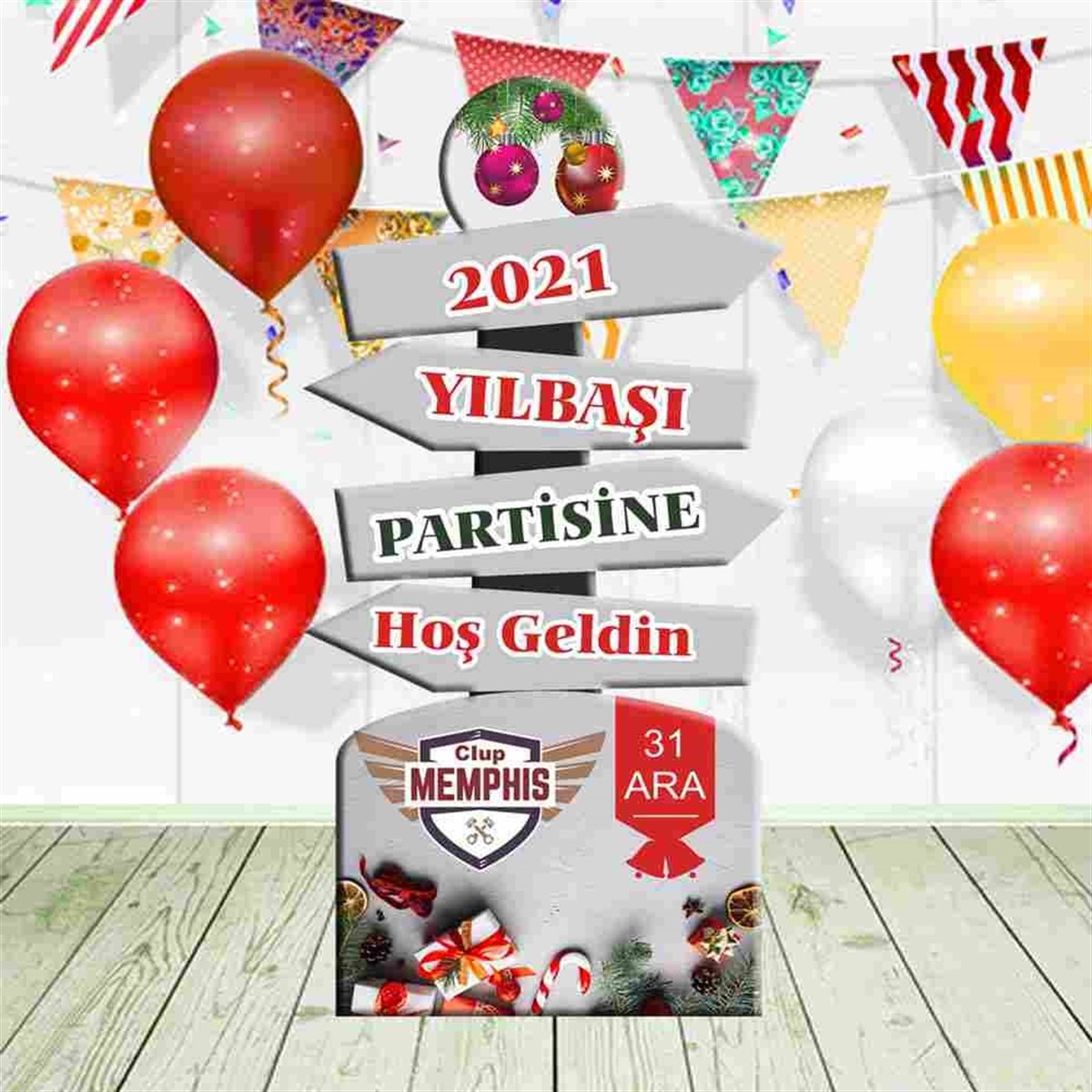 Esprili Yılbaşı Hediye Organizasyon Pano 
