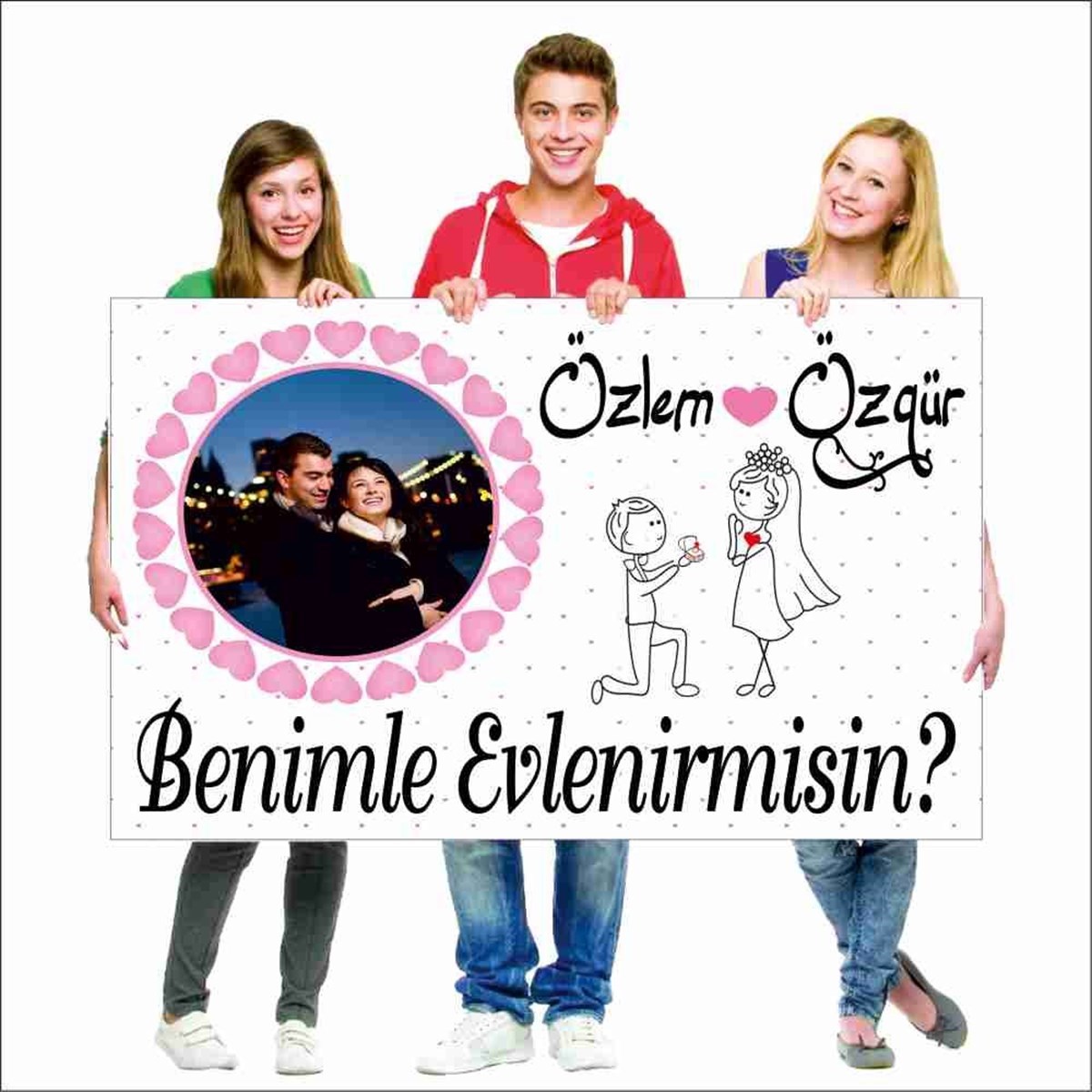 Evlilik Teklifi Romantik Afiş Kişiye Özel Parti Çocuk 