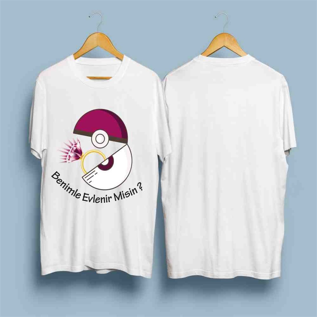 Evlilik Teklifi T-Shirt Kişiye Özel Baskı Resimli İsimli 