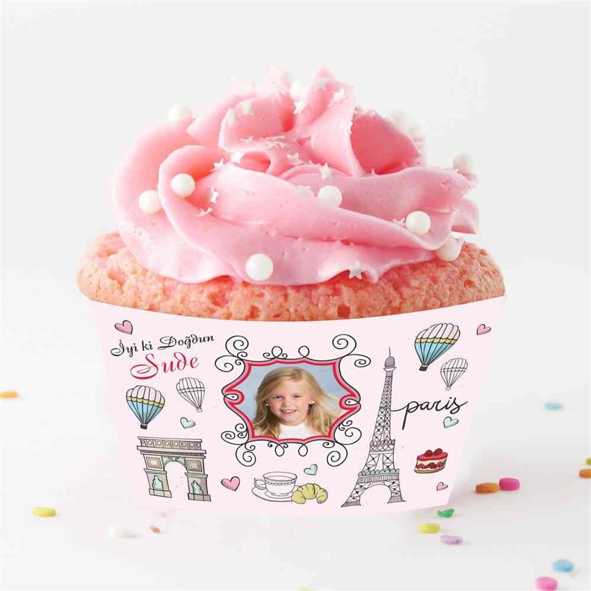 Eyfel Balonlu Cupcake Sargısı 