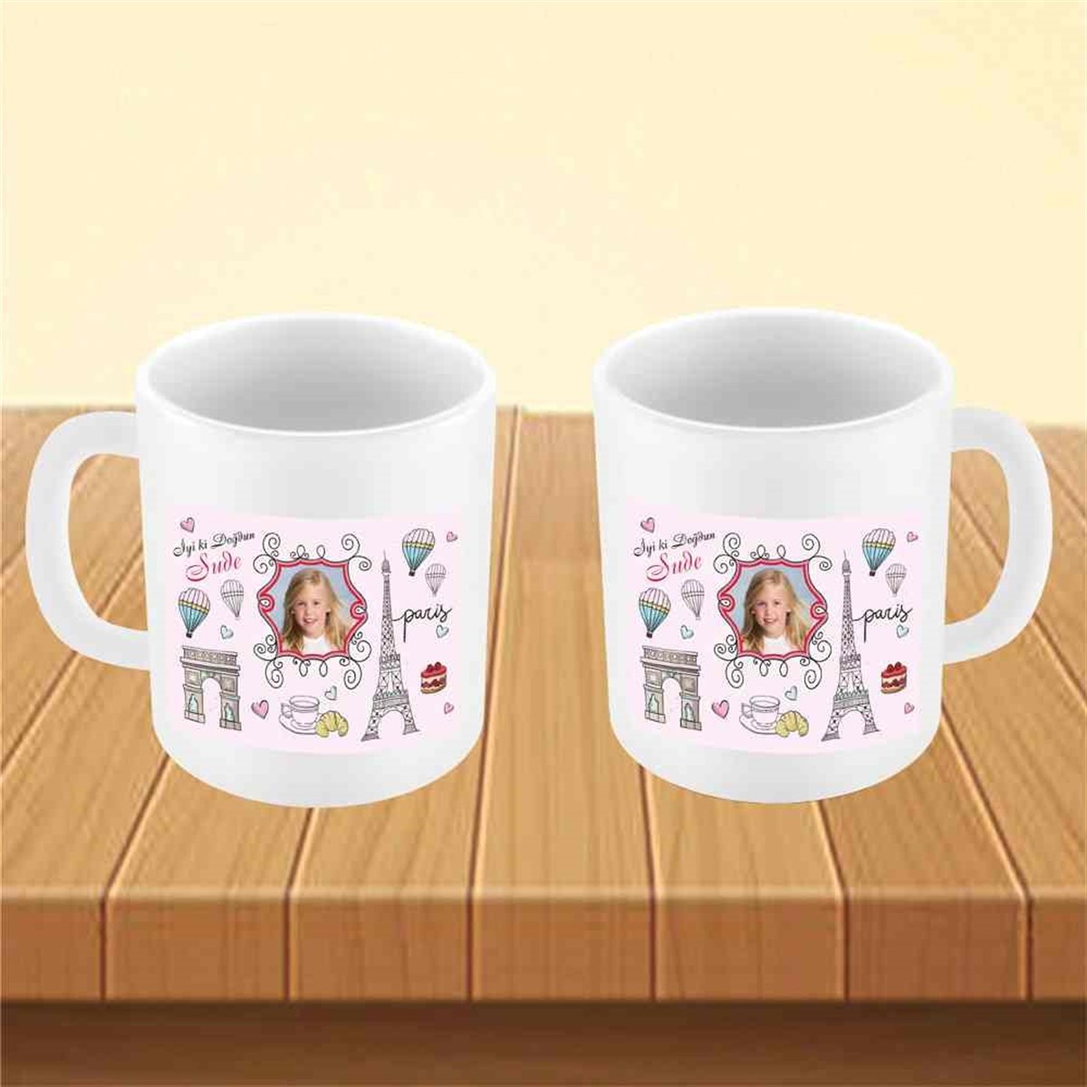 Eyfel Balonlu Konsept Kupa Bardak Mug  