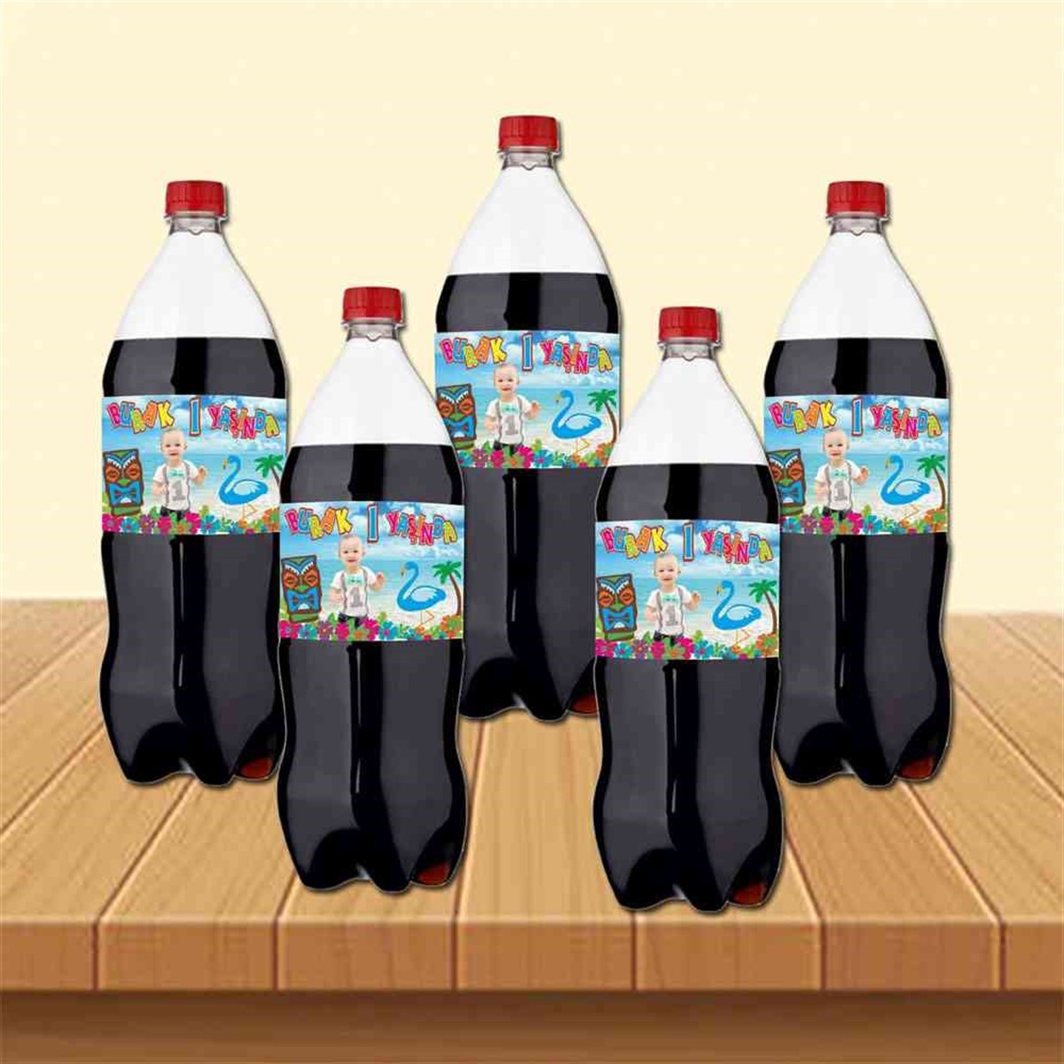 Filamingo Temalı Cola Şisesi Bandı    